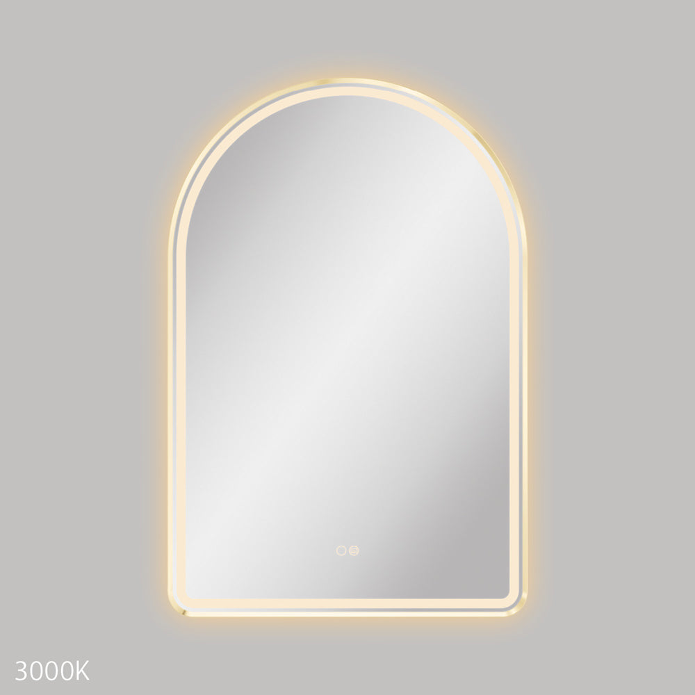 Fienza Valentina LED 60cm Framed Arched Mirror - Urban Brass - image 4
