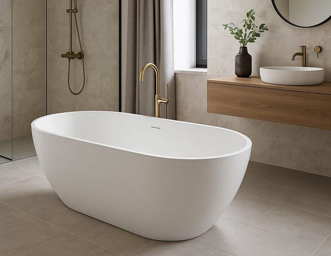 Kaskade Lucia VX19-1700 Freestanding Stone Bath with Overflow
