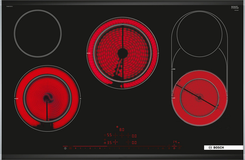 Bosch PKM875DP1A Series 8 Black Glass 80cm Wide Electric Cooktop