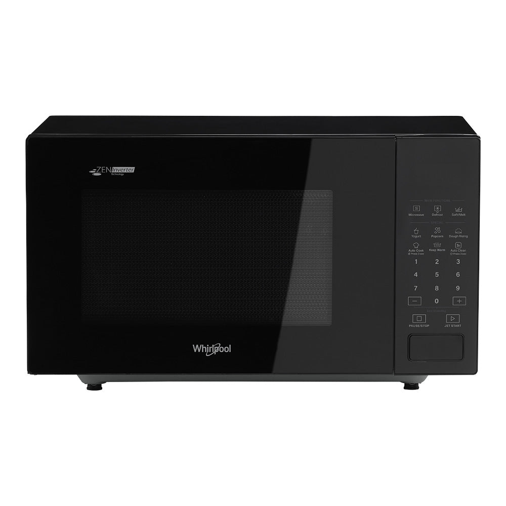 Whirlpool MWP301IFBA 30L Freestanding Flatbed Inverter Microwave Oven in Black