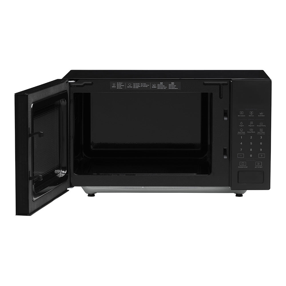 Whirlpool MWP301IFBA 30L Flatbed Microwave Oven in Black - angled view