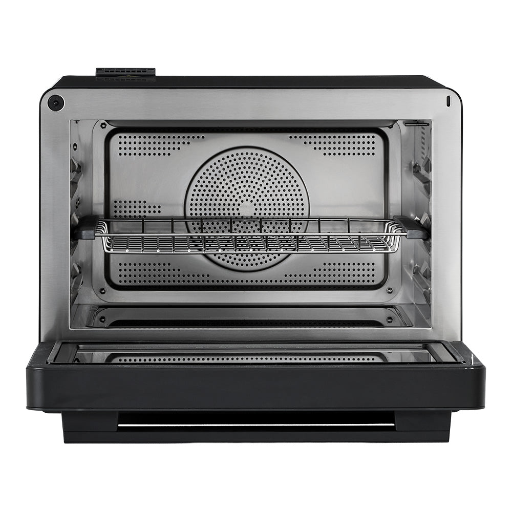 Whirlpool MWP329TBA 32L All-in-One Microwave Oven in Black - door open