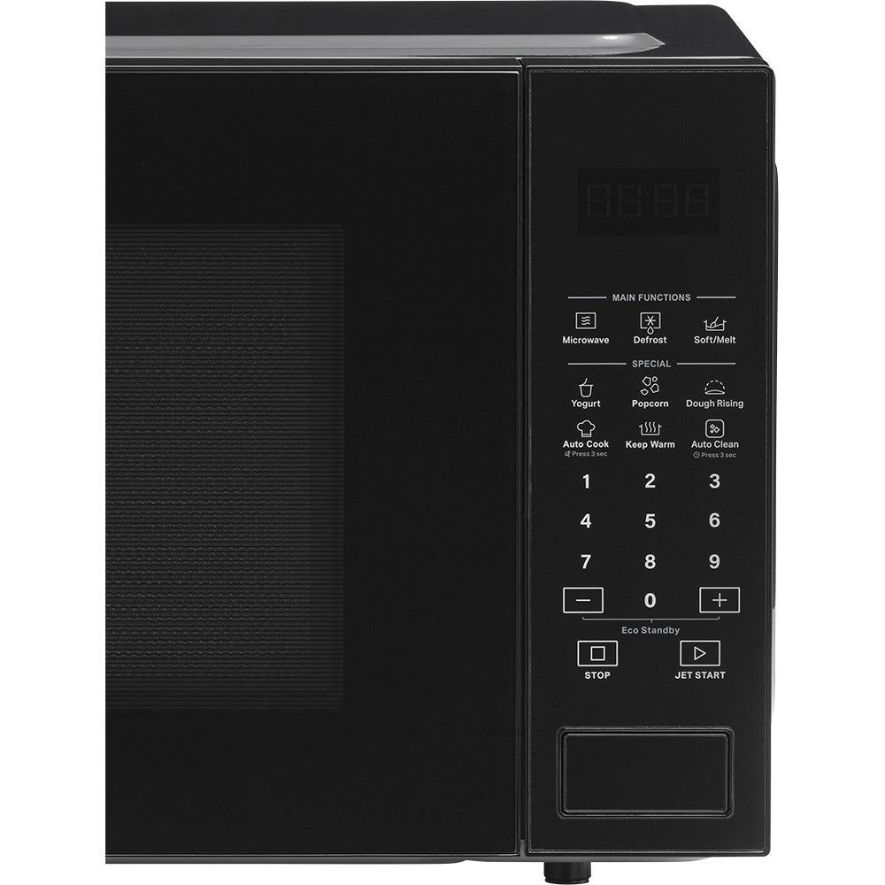 Whirlpool MWP421IB black microwave detail view