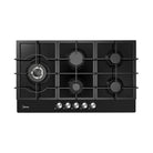 Midea MCG90GBL 90cm black glass gas cooktop - top view