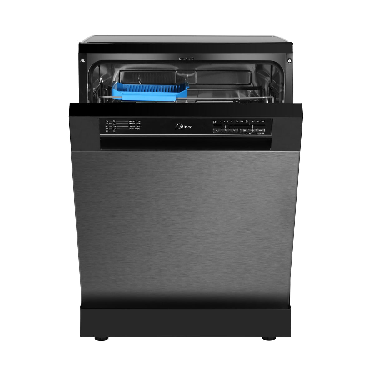 Midea MDWPF1433F 60cm 14 place freestanding dishwasher - Black Stainless Steel - image 2