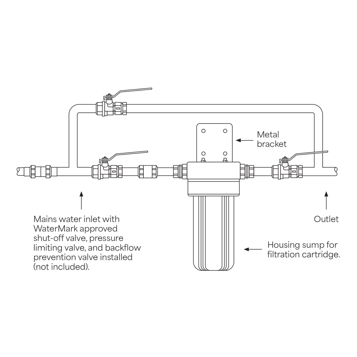 Oliveri K-T-WH10S filtration system alternate view