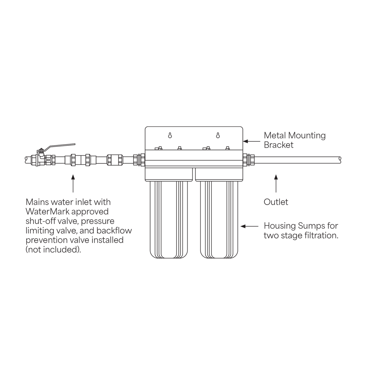 Oliveri K-T-WH10T filtration system alternate view