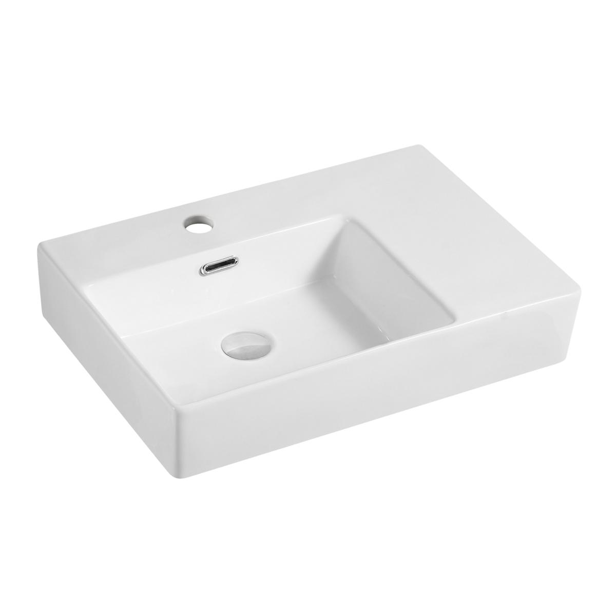 Oliveri Munich MU006WH wall-hung basin with right-hand shelf