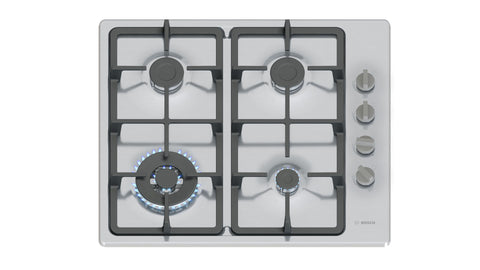 Bosch PBH6B5K90A Series 6 Stainless Steel 60cm Wide Gas Cooktop
