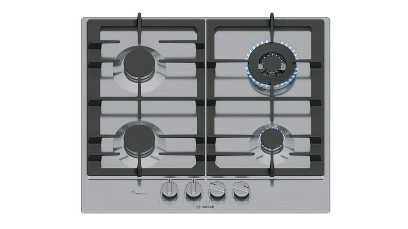 Bosch PCH6A5I90A Series 6 Stainless Steel 60cm Wide Gas Cooktop