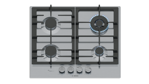 Bosch PCH6A5I90A Series 6 Stainless Steel 60cm Wide Gas Cooktop