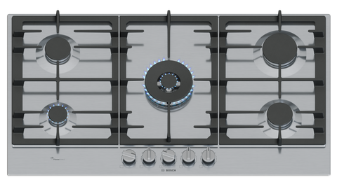 Bosch PCR9A5I90A Series 6 Stainless Steel 90cm Wide Gas Cooktop