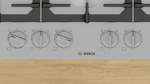 Bosch PCS7A5I90A Series 6 Stainless Steel 75cm Wide Gas Cooktop
