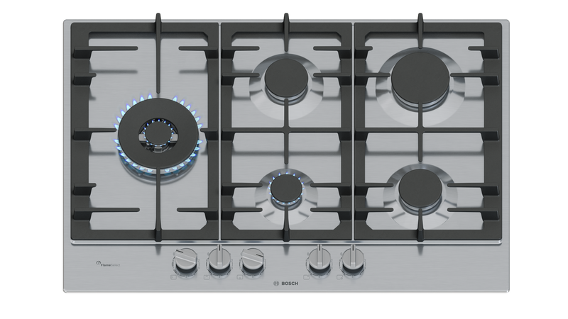 Bosch PCS7A5I90A Series 6 Stainless Steel 75cm Wide Gas Cooktop