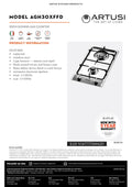 Artusi AGH30XFFD Domino Gas Cooktops