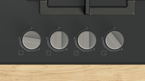 Bosch PNK6B6K40A Series 6 Black Glass 60cm Wide Gas Cooktop