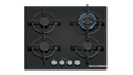 Bosch PPH6A6I10A Series 6 Black Glass 60cm Wide Gas Cooktop