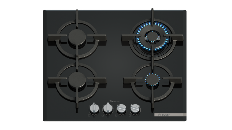 Bosch PPH6A6I10A Series 6 Black Glass 60cm Wide Gas Cooktop