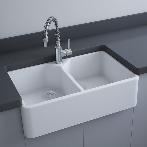 Fienza RKS124 RAK Jacklyn 80cm Wide Large Double Bowl Butler Sink