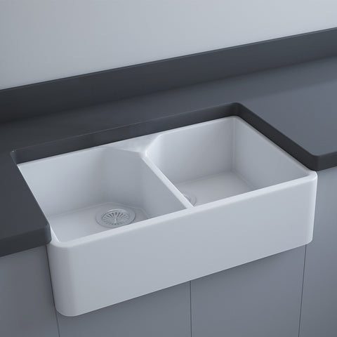 Fienza RKS124 RAK Jacklyn 80cm Wide Large Double Bowl Butler Sink