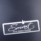 Smart 4000DG-SL-BLK drop-in gas BBQ black Smart brand badge close-up