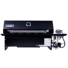 Smart 4000DG-SL-BLK drop-in gas BBQ in black front view with hood closed