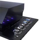 Smart 4000DG-SL-BLK drop-in gas BBQ black control panel with blue LED knobs