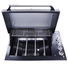 Smart 4000DG-SL-BLK drop-in gas BBQ in black with grill plates removed showing tube burners