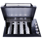 Smart 4000DG-SL-BLK drop-in gas BBQ in black with flame tamers over burners