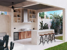 Smart drop-in gas BBQ installed in a modern outdoor alfresco kitchen