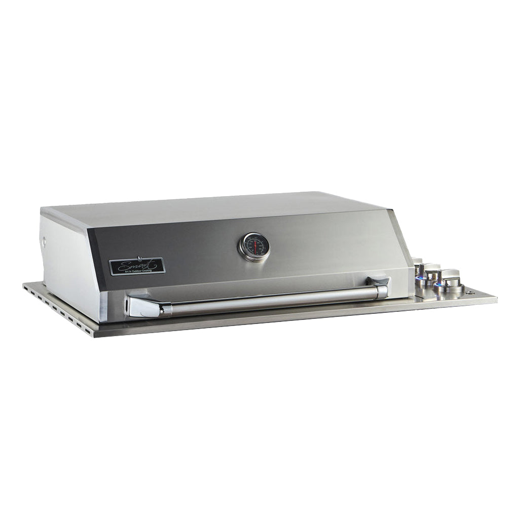 Smart 4000DG-SL-SS drop-in gas BBQ in stainless steel with slimline hood closed