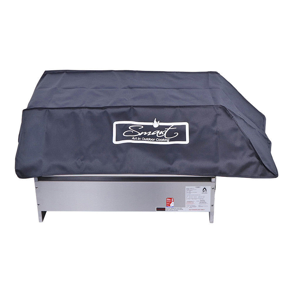 Smart drop-in gas BBQ with UV protected weather-proof cover fitted