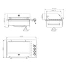 Smart 4000DG-SL drop-in gas BBQ dimensional drawing