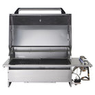 Smart 4000DG-SL-SS drop-in gas BBQ front view with hood open