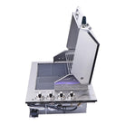 Smart 4000DG-SL-SS drop-in gas BBQ right side view with hood open