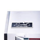 Smart 4000DG-SL-SS drop-in gas BBQ stainless steel Smart brand badge close-up