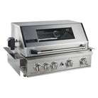 Smart 401WB 4 burner built-in gas BBQ with rotisserie in stainless steel, front left view with hood closed