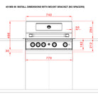 Smart 401WB installation drawing with mount bracket and no spacers