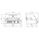 Smart 401WB built-in gas BBQ dimensional drawing