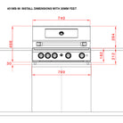 Smart 401WB installation drawing with 30mm feet and cut-out dimensions
