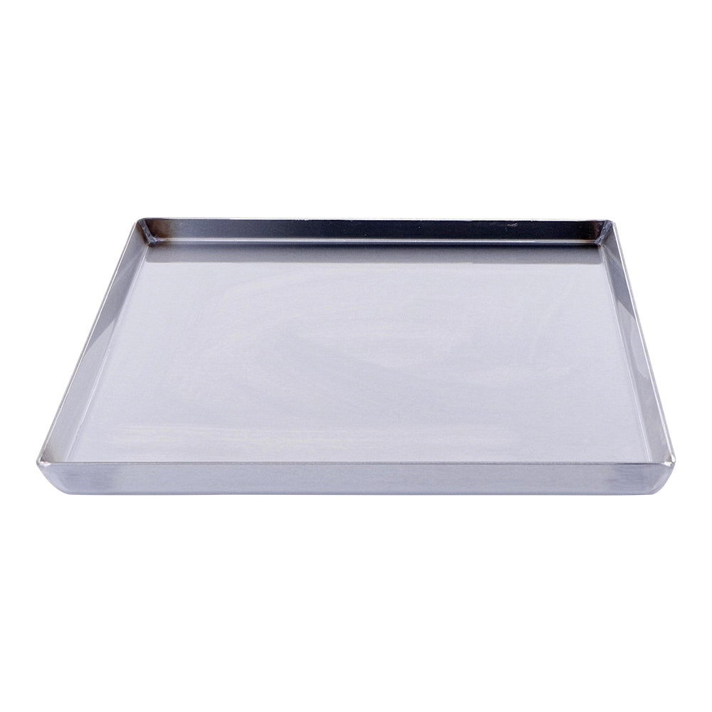 Smart 4A42050345 stainless steel teppanyaki plate shown from the front at an angle with a raised edge