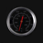 Close-up of the Smart 601WB black BBQ integrated hood thermostat