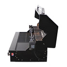 Smart 601WB black built-in gas BBQ side view with hood raised