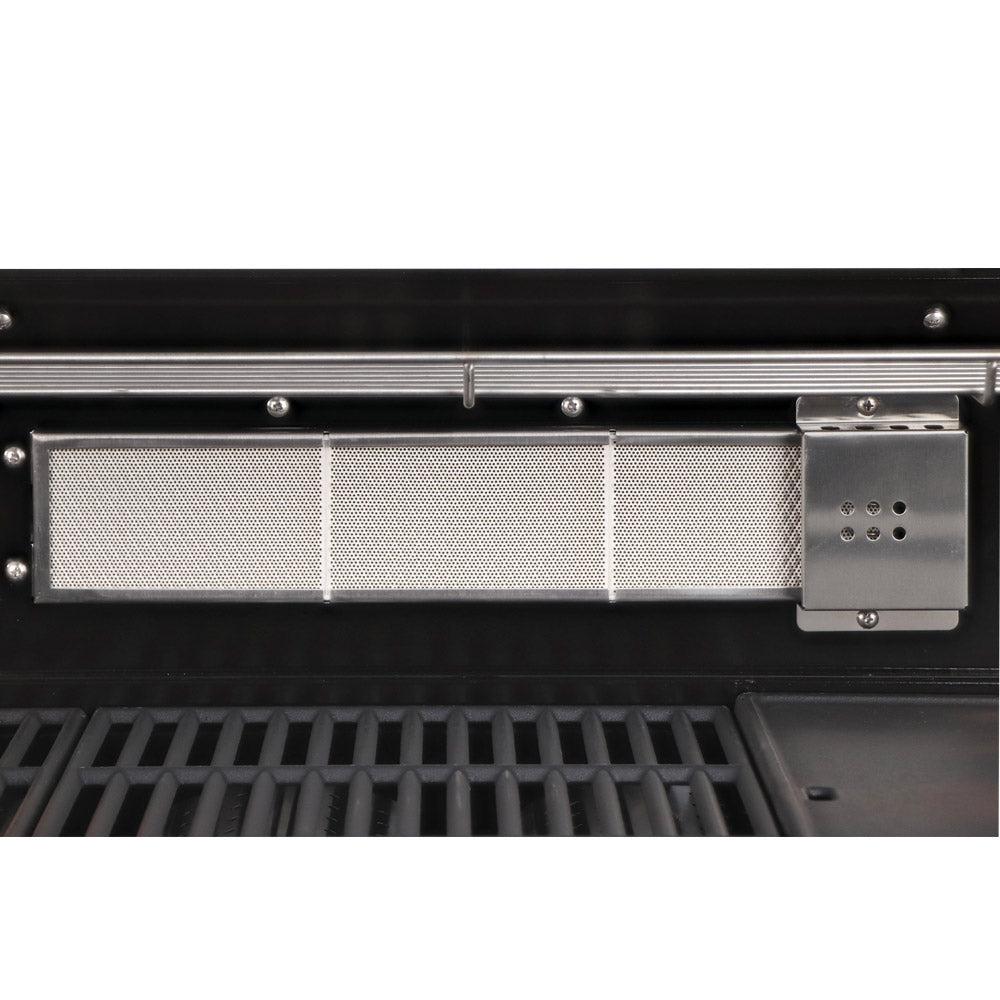 Close-up of the Smart 601WB rear infrared rotisserie burner