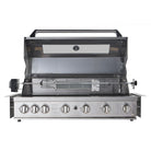 Smart 601WB stainless steel built-in gas BBQ front view with hood open showing rotisserie