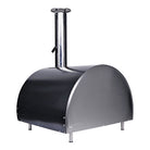 Smart PW01 wood fired pizza oven side profile with chimney