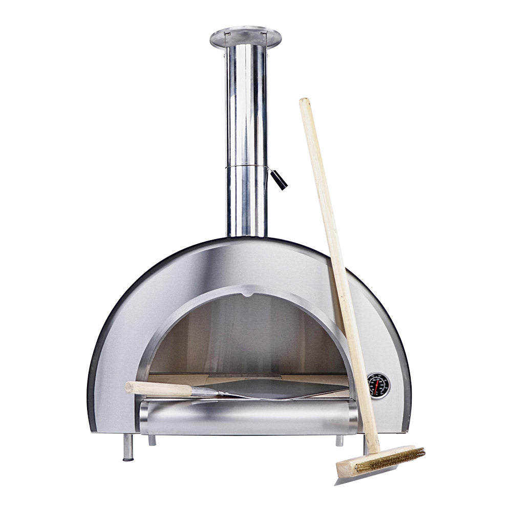 Smart PW01 pizza oven with included pizza paddle and copper brush