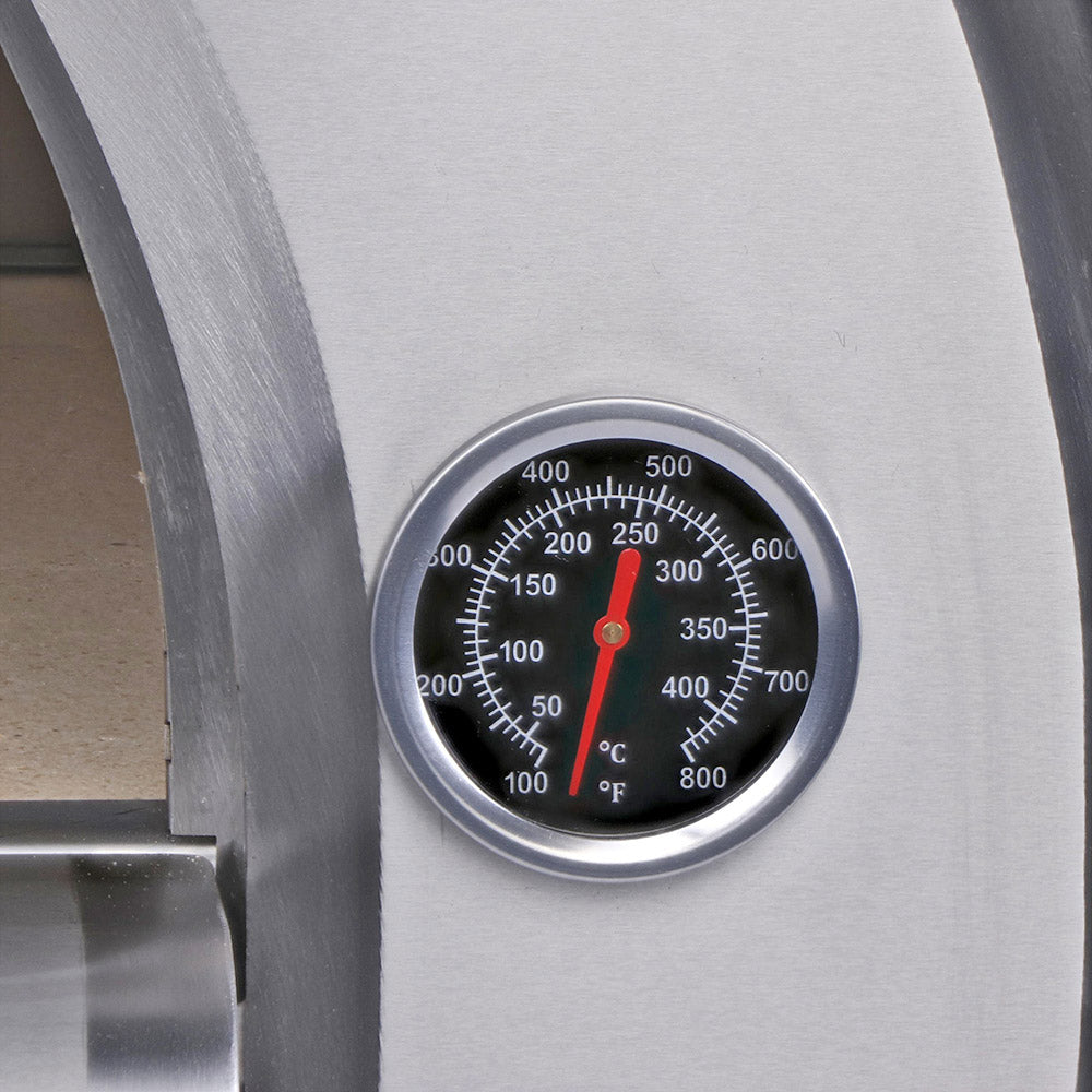 Smart PW01 pizza oven integrated temperature thermometer close-up
