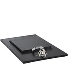 Smart SMA-DSG0010-BLK drop-in side burner in black with lid closed angled view