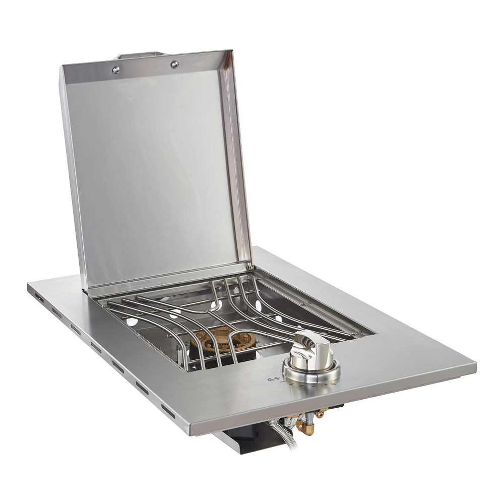 Smart SMA-DSG0010-SS drop-in side burner in stainless steel with lid open